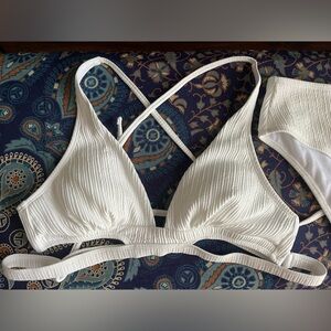Cupshe high waisted white textured bikini